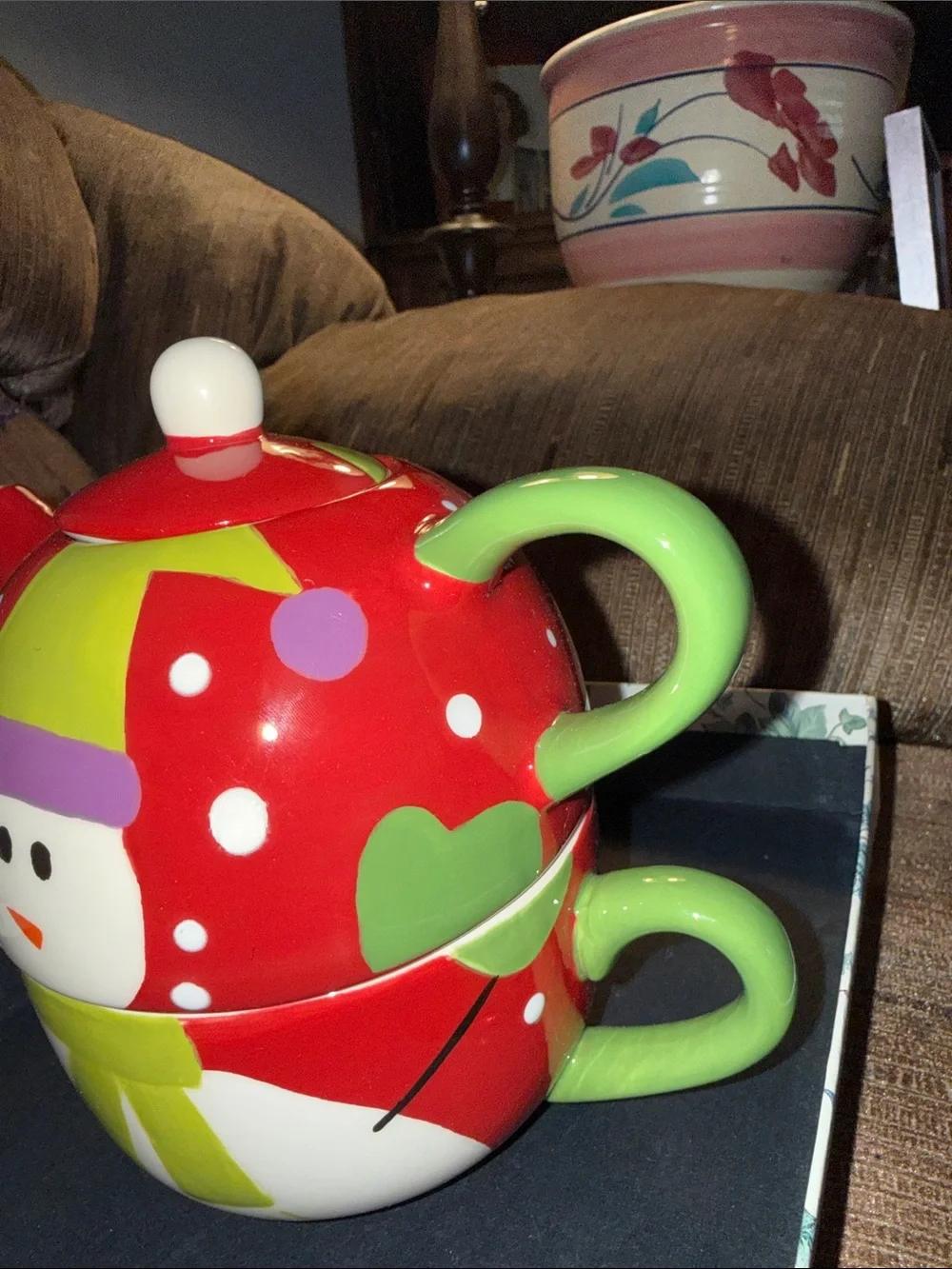 Pier 1 Imports Christmas Tea Pot & Mug “Tea for One”!!